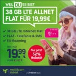 [Bis 20 Uhr!] 🔥 Telekom 38GB LTE Allnet-Flat für 19,99€ mtl.
