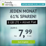 🎉 o2 8GB LTE Allnet-Flat für 7,99€ (mtl. kündbar!)