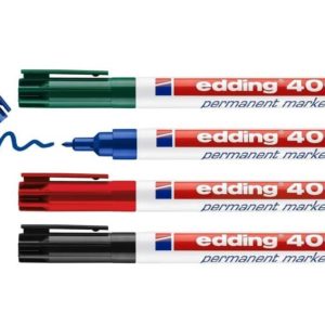 edding 400 Permanentmarker - schwarz, rot, blau, grün - 4 Stifte