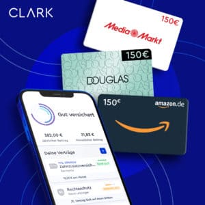 Bis zu 150€ BestChoice Gutscheine (inkl. Amazon) mit der CLARK Versicherungs-App