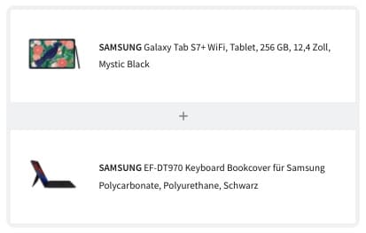 Samsung Galaxy Tab S7+ mit GRATIS Keyboard Bookcover