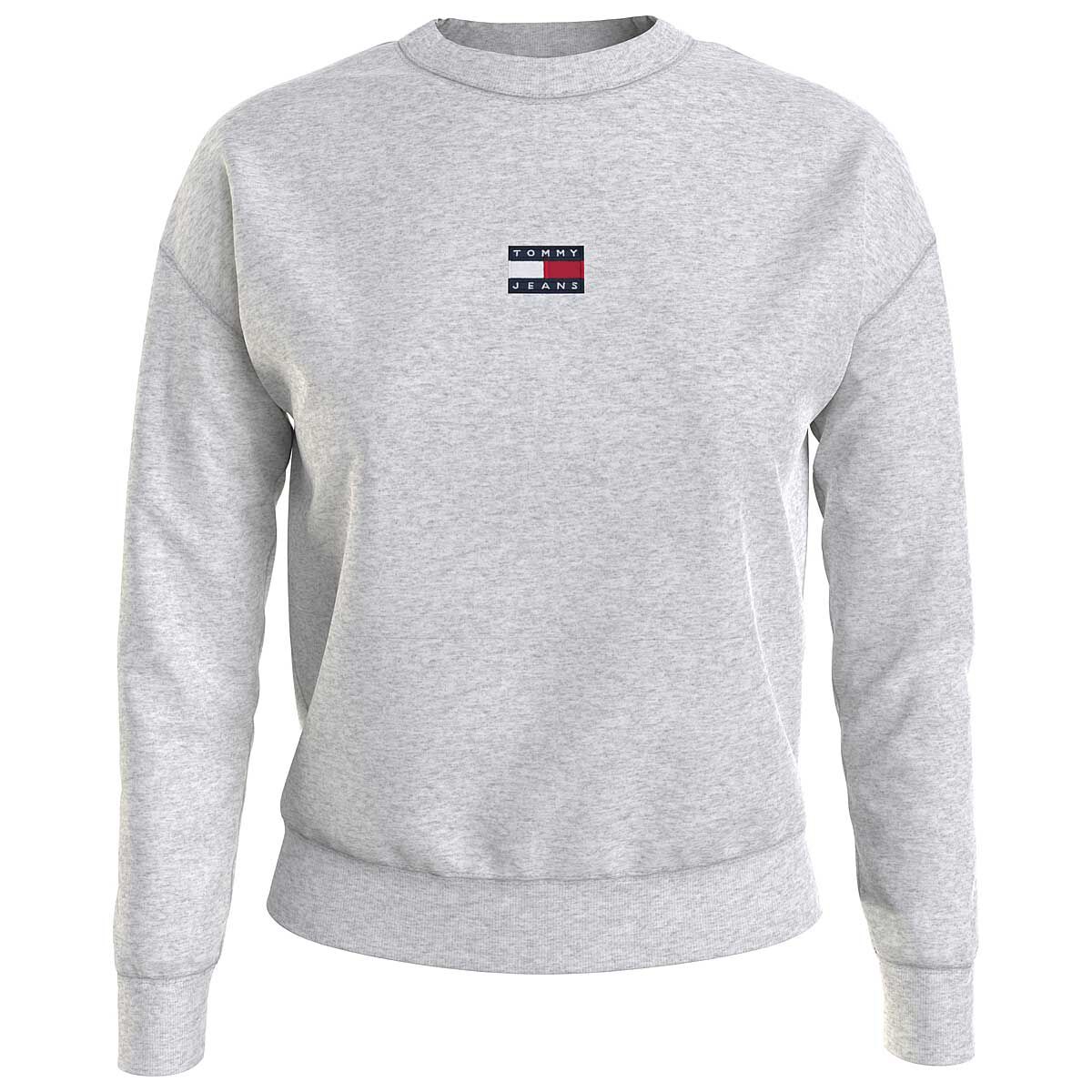 TOMMY JEANS Center Badge Crewneck Womens Silver Grey Htr 1