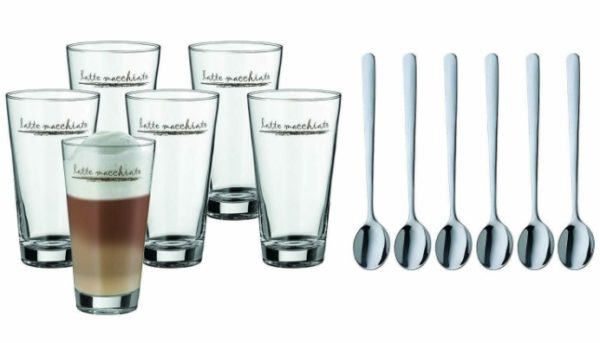 WMF Latte Macchiato Set mit 6 Gläsern (280ml) & 6 Löffeln