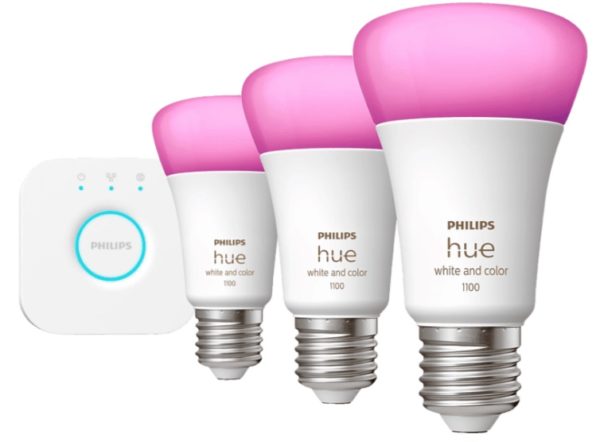 Philips Hue White und Col. Amb. mit 3x E27 LED & Bridge