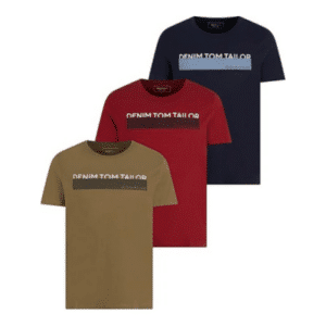3er Pack Tom Tailor Denim T Shirts fuer Herren