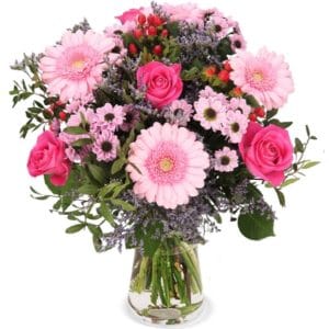 Blumenstrauß "1000 Küsse" mit Gerbera, Santini und Rosen