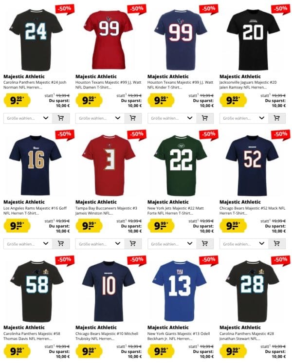 NFL T-Shirts Sale bei Sportspar