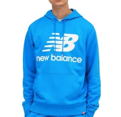 New Balance Kapuzenpullover Essentials Stacked Logo PO Hoodie blau/weiß
