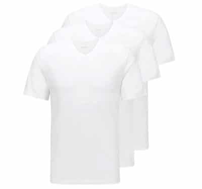 3er Pack Hugo Boss T-Shirts (weiß, V-Ausschnitt)