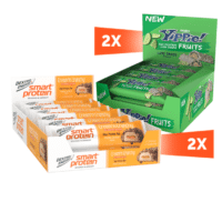 2 x Dextro Energy Cream´n Crunch (12x45g) + 2 x YIPPIE! Bar Fruits Lime Tarte (12x45g)