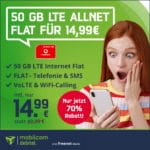 [Bis 15 Uhr] 🔥 50GB (!) Vodafone Allnet (100 Mbit/s) für 14,99€ mtl.