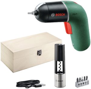 Bosch IXO 6 mit Holzbox und Weinöffner-Aufsatz + 5 Bits