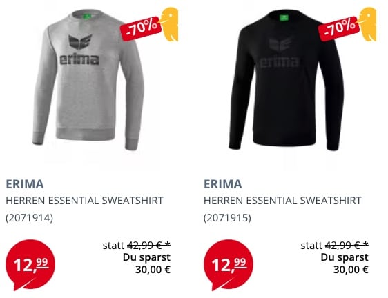 Erima Herren- und Kinder-Sweater