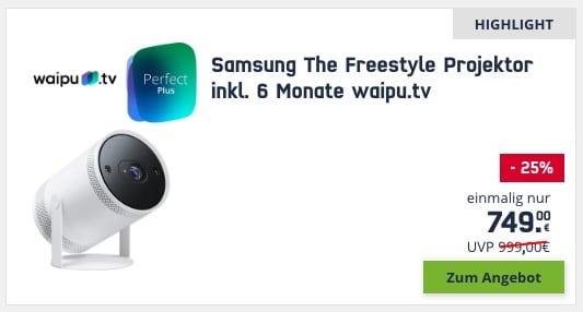 Samsung Freestyle Beamer inkl. Waipu.TV 6 Monate Teaser