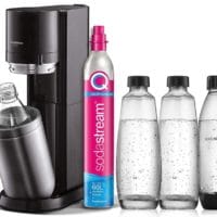 SodaStream Wassersprudler DUO mit CO2-Zylinder, 2x 1L Glasflasche und 2x 1L Kunststoff-Flasche