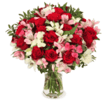 Blumenstrauß "Liebesgruß" 🌷👀 mit Rosen, Inkalilien & Pistacia (bis zu 100 Blüten)
