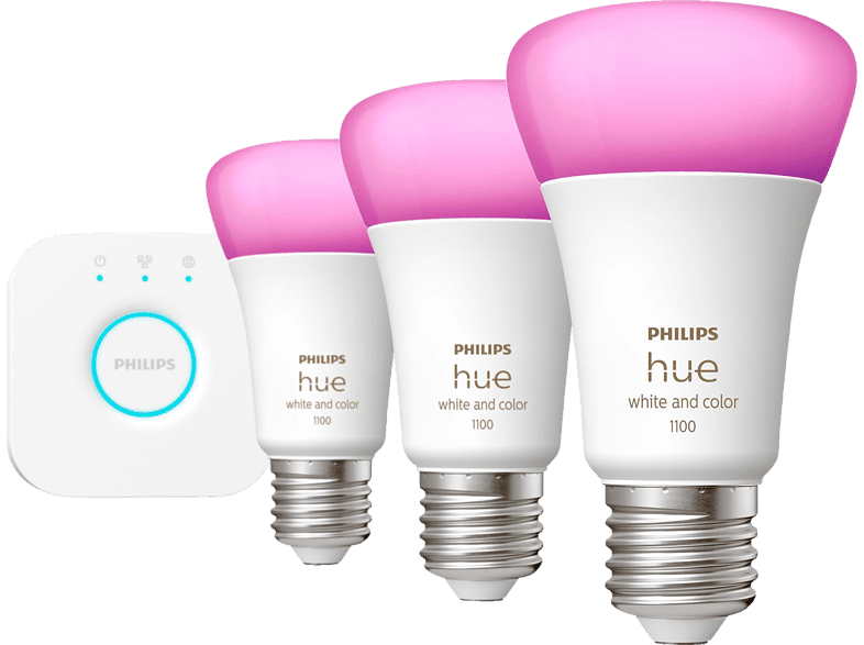 Philips Hue White & Color Ambiance E27 Starter Kit Bridge + 3 x A60