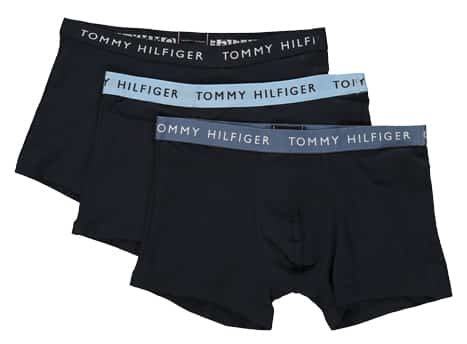 Tommy Hilfiger Trunks 3er Pack schwarz mit blauem Bund