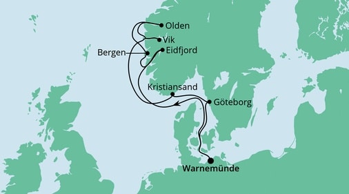 AIDA Kreuzfahrt auf Norwegens Fjorden