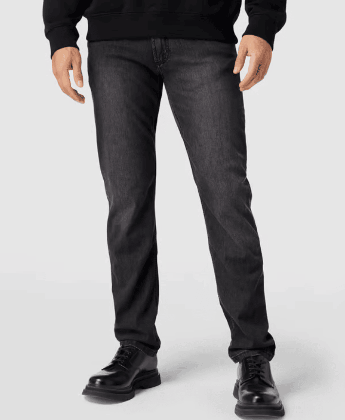 Christian Berg Men Slim Fit Jeans mit Stretch-Anteil – Light Denim in dunkelgrau meliert