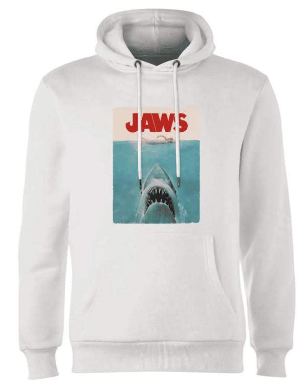 UNIVERSAL JAWS CLASSIC POSTER HOODIE - WHITE