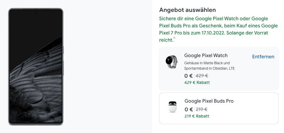 Google Pixel 7 Pro mit Gratis Pixel Watch