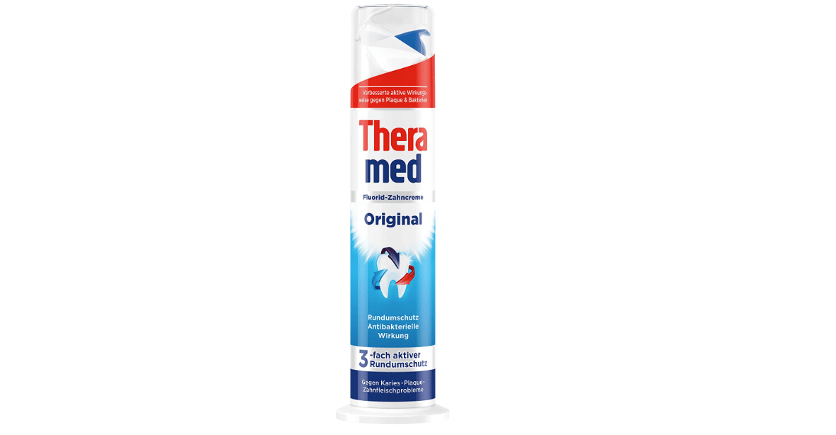 Theramed Original Zahnpasta Spender mit Antibakterieller Wirkung, 100 ml