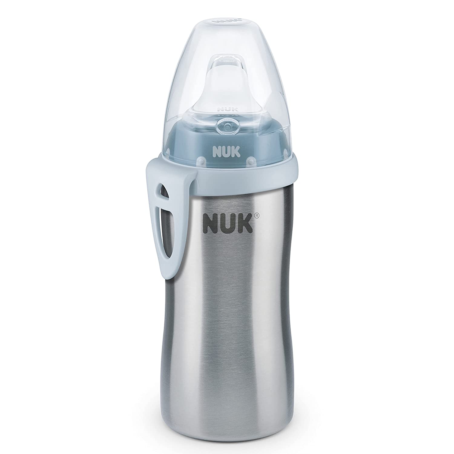NUK Active Cup Trinklernflasche edelstahl & blau