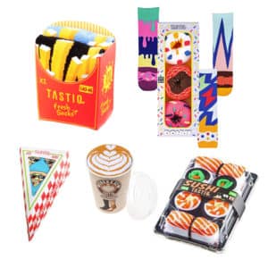 TASTIQ | Socken Damen und Herren in Geschenkverpackung | Socken Latte Macchiato | 2 Paar Pack | Größe 36-41