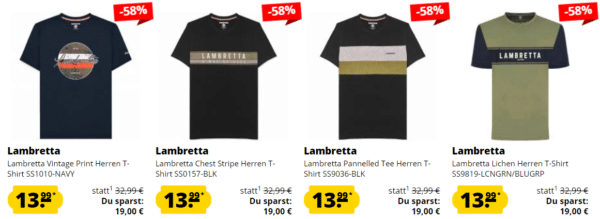 Tshirts Lambretta SportSpar für 13,99€