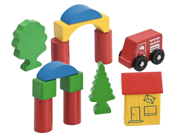 Eichhorn - 50 bunte Holzbausteine City Blocks mit Druck