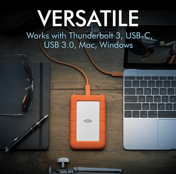 LaCie Rugged USB-C 2TB External Hard Drive Portable HDD