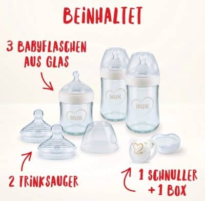 NUK Nature Sense Babyflaschen aus Glas Starter Set