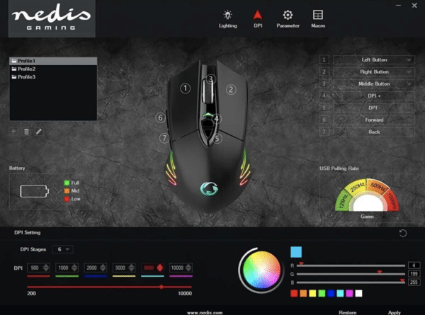 Nedis_Dual_RGB_Gaming_Maus_Wireless_Kabelgebunden_Mouse_Einstellbar_DPI_bis_10K