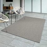 flachgewebter In- & Outdoor Teppich 160x220cm grau