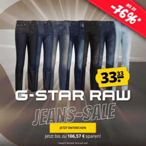 G-STAR RAW Straight Fit Herren Jeans ab 33,33€ (gratis Versand + 5€ Rabatt ab 2)