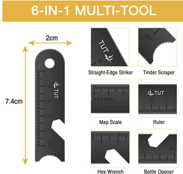 Feuerstahl Outdoor mit 50.000 Zündungen - TUT 12,7 cm Hexagon Form XXL Feuerstein Survival Magnesium Feuerstarter Set mit Pfeife & Schaber für Outdoor Ausrüstung Bushcraft Camping