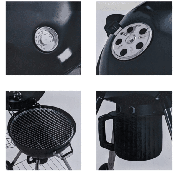 Kamino BBQ Kugelgrill 57 cm schwarz Holzkohlegrill Standgrill