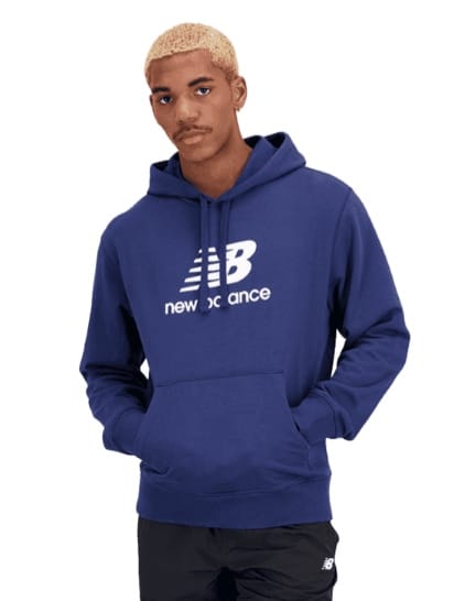 New Balance Hoodie Essentials Stacked Logo blau