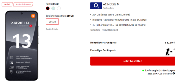 Xiaomi 13 Tarifdetails