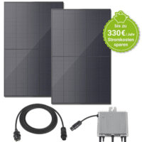 Juskys Balkonkraftwerk 2x Solarpaneel + Wechselrichter + Kabel