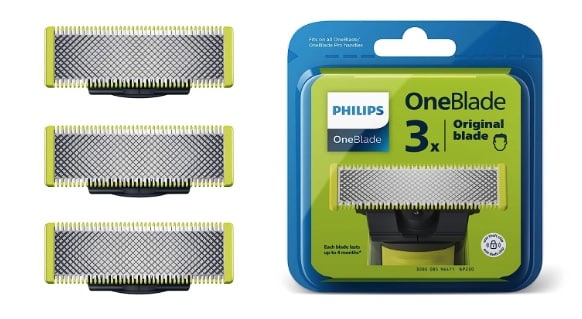 Philips OneBlade Ersatzklinge fuer alle OneBlade und OneBlade Pro Modelle 3 Stueck Modell QP23050
