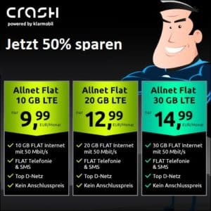 [TOP] Crash Vodafone Allnet-Flat mit 10GB für 9,99€ // 20GB für 12,99€ // 30GB für 14,99€ (keine AG!)