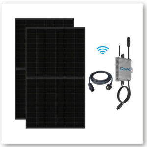 Balkonkraftwerk LONGi mit 710Wp / 600W Wechselrichter mit AC Kabel und Schuko Stecker