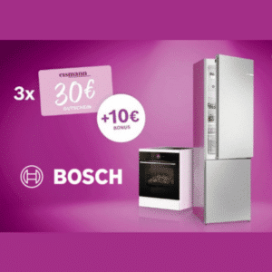 Bosch Großgeräte reduziert (Kühlschränke, Herde) & 100€ Prämie dazu (Eismann-Gutscheine)