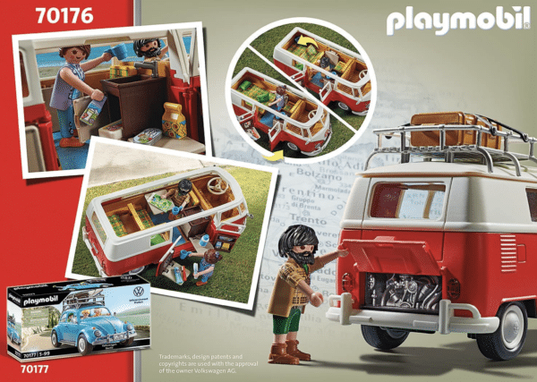 PLAYMOBIL Volkswagen 70176 T1 Camping Bus, Für Kinder ab 5 Jahren