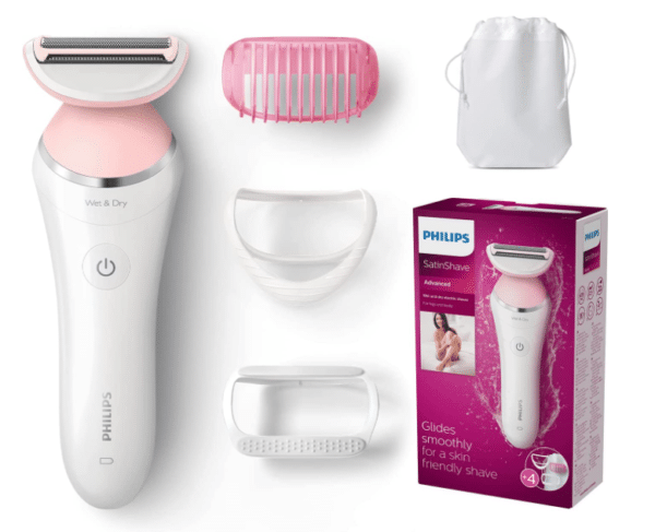 Philips Damen Rasierer Nass- und Trockenrasierer - inkl. 4 Zubehörteile