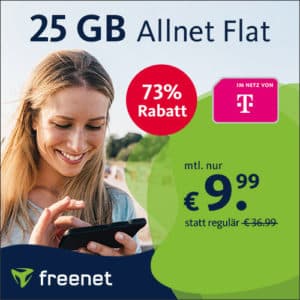 [Aller letzte Chance!] TELEKOM-Hammer 🔥 25GB LTE Allnet- & SMS-Flat für NUR 9,99€ mtl.