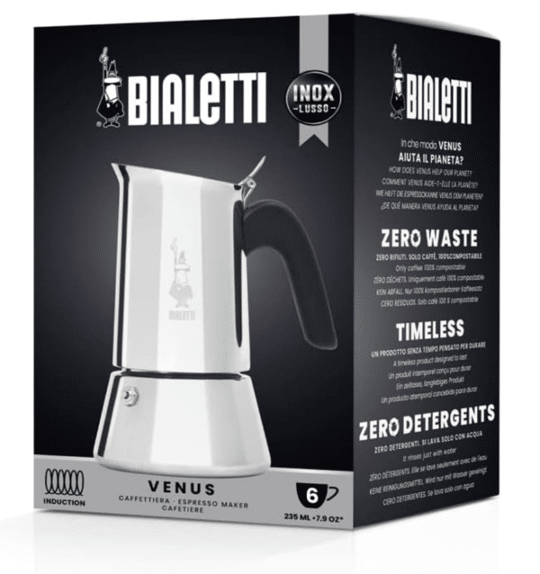 Bialetti_-_New_Venus_Induction_Edelstahl_Herd_Espresso-Kaffeemaschine_Geeignet_fuer_Alle_Herdarten_6_Tassen_Aluminium_235_milliliters_Silber