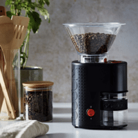 Bodum Kaffeemühle Bistro, elektrische Kaffeemühle mit Keramikmahlwerk - 12 Stufen